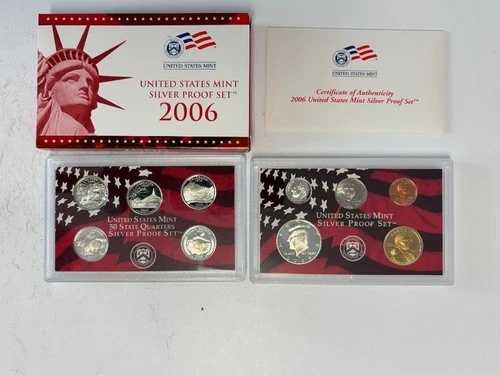 2006 年シルバー プルーフ コイン セット、米国造幣局パッケージ、OGP COA 付属!!!