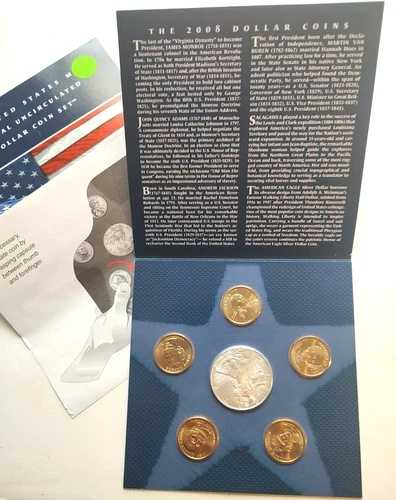 2008年アメリカ合衆国造幣局発行 UNCドル（6枚）コインセット .999 シルバーイーグル
