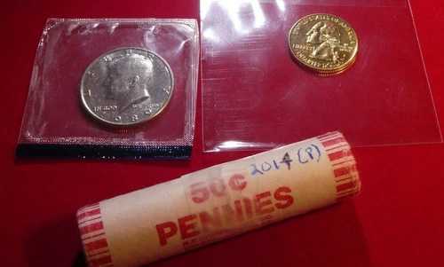 希少コインセット：リンカーンシールドセントロール、ケネディハーフダラー、州クォーター - UNC