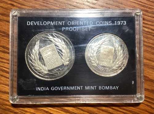 1973年インド共和国FAO銀貨プルーフセット（オリジナルパック）