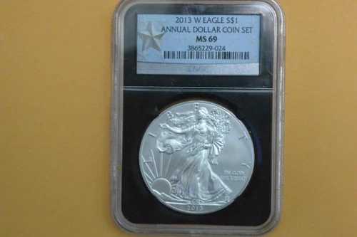 2013-W バーニッシュドシルバーイーグル NGC MS69 UNC (2013年アニュアルドルセット)