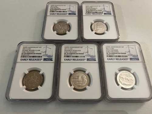 2017-S 225周年記念 国立公園クォーターセット E.R. NGC SP70 E.F. 「ブルーラベル」