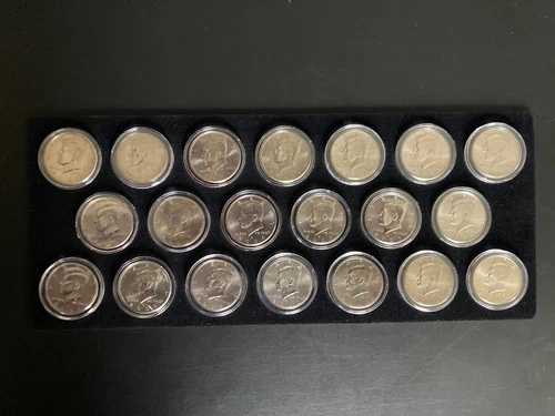 20枚のコイン 2002-2011 P D ケネディ JFK BU ハーフダラー セット ディスプレイボックス 50セント UNC