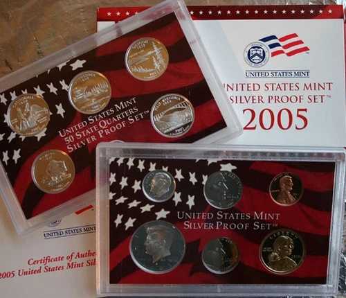 2005年 S 米国造幣局 年次 11 枚 シルバー プルーフ コイン セット
