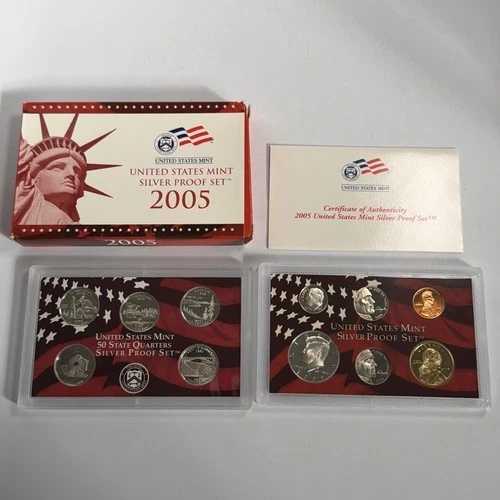 2005年 シルバープルーフコインセット 米国造幣局 政府パッケージ OGP COA 90%シルバー