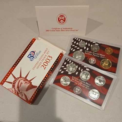 2003年 米国造幣局 シルバープルーフセット 10枚 地金コイン ハーフドル ダイム 46,200円