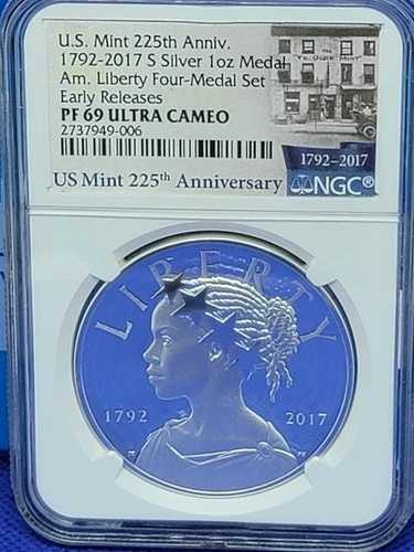 アメリカ造幣局 2017年 S アメリカン リバティ セット シルバー メダル グレード PF69 ウルトラ カメオ
