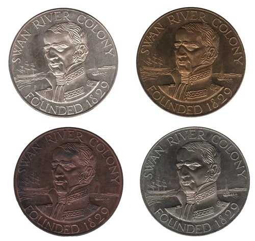 1979年 西オーストラリア150周年記念 4枚セット 未使用 43mm メダリオン