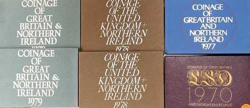 イギリス、アイルランド プルーフセット 6枚セット 1978年(2)、1979年(2)、1977年、1970年