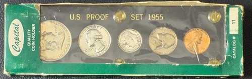 1955年 銀貨5枚プルーフセット（オリジナルキャピタルパッケージ＆プラスチックホルダー入り） 46,200円