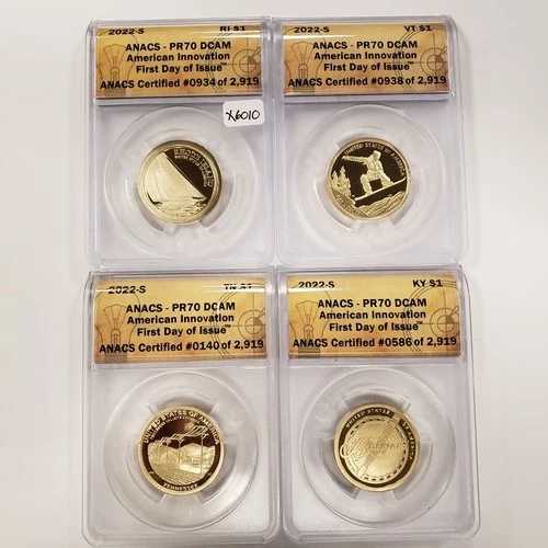 2022-S $1 アメリカン イノベーション 4 コイン セット - ANACS PR 70 DCAM - SKU-X6010