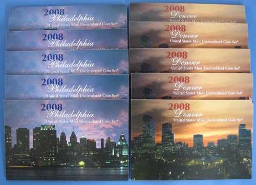 2008年政府発行未流通ミントセット P&D 5個セット