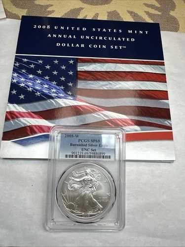 2008年 アメリカ造幣局 年次ドル UNC 6枚セット OGP .999 シルバーイーグル W SP69 PCGS付き|WORLD RESOURCE【QUEEN店】