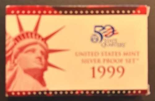 1999-S 米国造幣局 シルバープルーフセット OGP COA & ボックス 9枚セット 90% 米国製