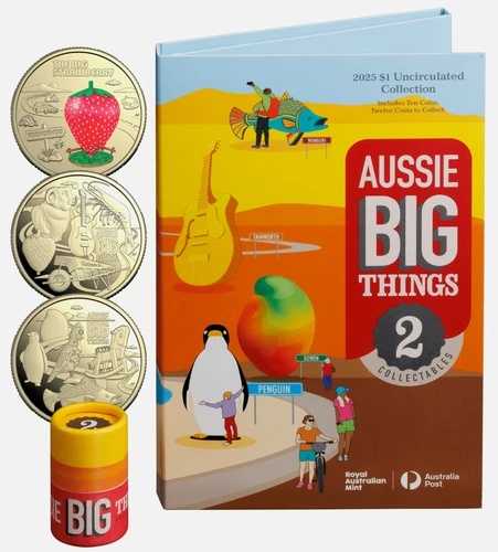 2025年 レア オーストラリア AUSSIE BIG THINGS 2フォルダー?カラーストロベリー 10+2コインセット? 56,265円