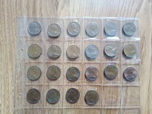 オーストラリア 2セント硬貨 1966-1989 完全発行セット 22枚