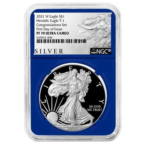 2021-W プルーフ $1 タイプ1 アメリカンシルバーイーグル コングラチュレーションセット NGC PF70UC FDI