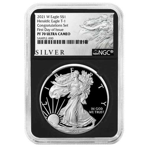 2021-W プルーフ $1 タイプ1 アメリカンシルバーイーグル コングラチュレーションセット NGC PF70UC FDI