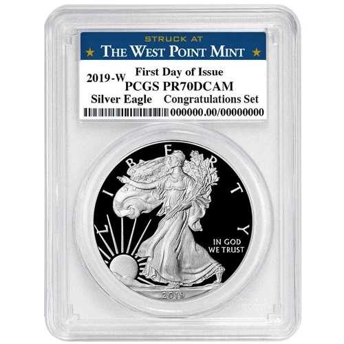 2019-W $1 1オンス プルーフ アメリカンシルバーイーグル コングラチュレーションセット PCGS PR70DCAM