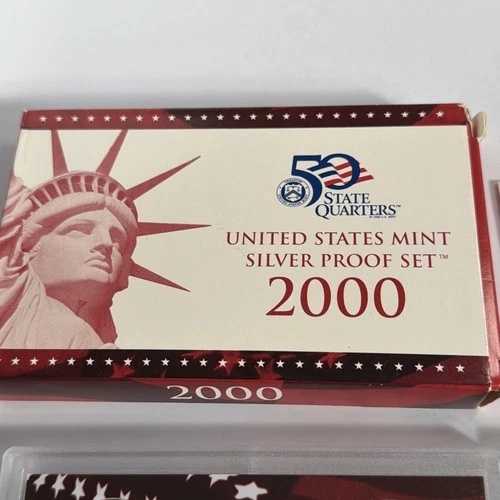 2000年 シルバープルーフコインセット 米国造幣局 政府パッケージ OGP COA 90%シルバー