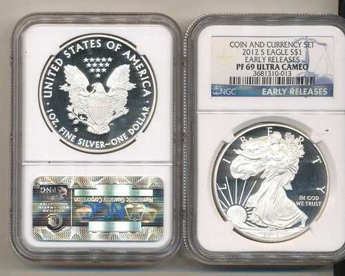 2012-S NGC PF69 早期リリースコインと通貨セット プルーフ シルバーイーグル