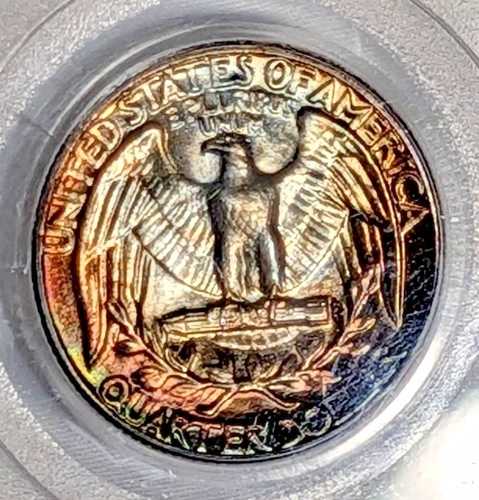 1958年 P PCGS MS66 レインボーミントセット トーン ワシントン シルバー クォーター BU PQ 光沢