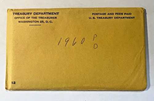 1960年米国P&D未流通銀貨セット（オリジナル造幣局発行封筒入り）