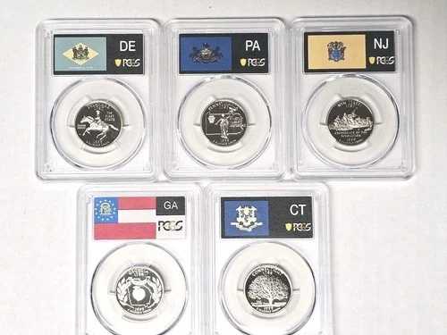 1999-S 5枚 クラッド州クォーター プルーフセット - PCGS PR70 DCAM - 州旗