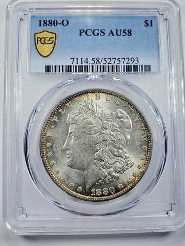 1880-O 1ドル モルガン・ダラー トーン PCGS AU 58 エブリマンセット トゥルービュー ゴールドシールド 47,520円
