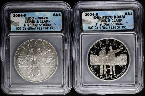 2004-P $1 ルイス＆クラーク記念銀貨セット ICG MS & PR 70 DCAM | FDOI