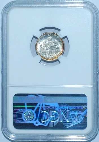1958 D NGC MS67FB フルバンドとトーチルーズベルトダイムミントセット トーン