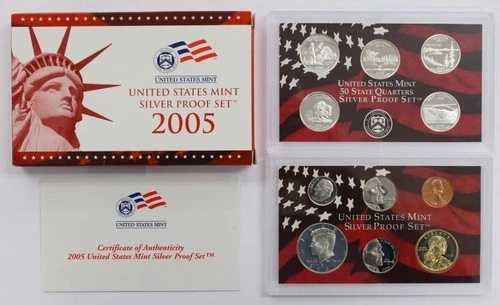 2005-S 米国造幣局 シルバープルーフセット - サンフランシスコセット（箱・品質証明書付き）