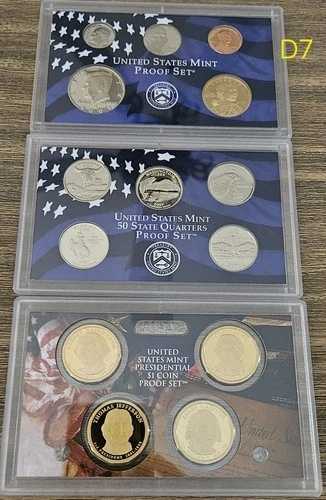 2007年米国造幣局プルーフセット、州クォーター硬貨、大統領1ドル硬貨プルーフ