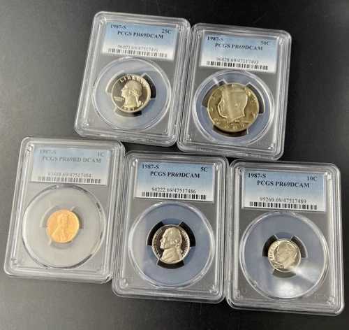 1987年 S 5枚セット コインクラッドプルーフセット PCGS グレード PF69 UCAM