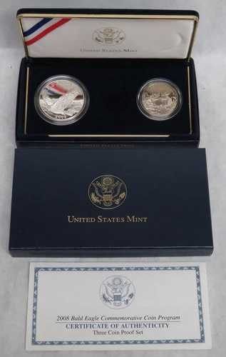 2008年 P ハクトウワシ 1ドル プルーフ コイン 2枚セット 米国造幣局 記念品 金箱なし COA