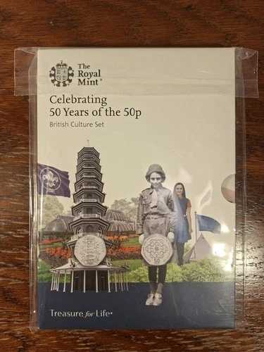 ロイヤルミント 2019 50ペンス硬貨ボックス入り英国文化セット50周年記念 未開封 37,895円