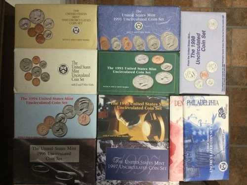1990 1991 1992 1993 1994 1995 1996 1997 1998 1999 米国造幣局セット #4 10 個セット 45,045円