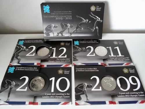 2012年ロンドンオリンピックカウントダウン 5ポンド硬貨セット（箱入り） 37,895円