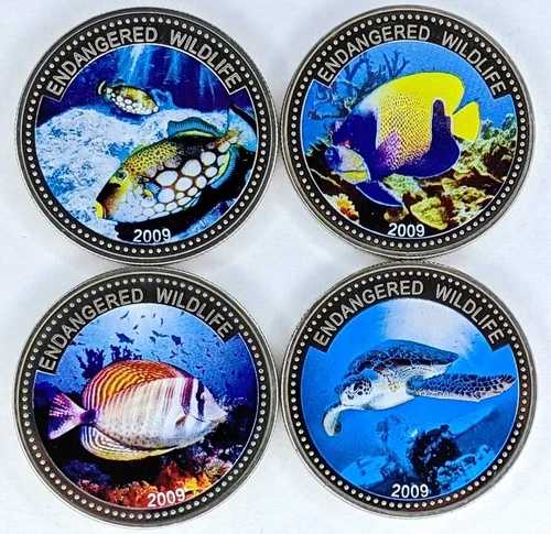 1ドル 2009年セット 絶滅危惧野生生物、パラオカラーコイン - 41,470円