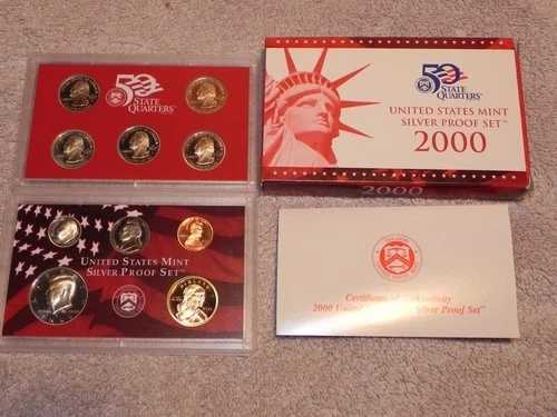 2000-S 米国造幣局 シルバープルーフセット - サンフランシスコセット（箱・品質証明書付き）