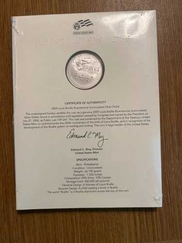 2009年米国造幣局点字教育セット - 未開封