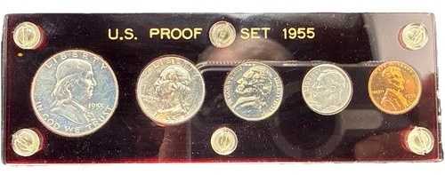 1955年 米国製 プルーフセット アクリルケース入り シルバー -
