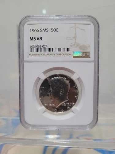 1966年 ケネディ ハーフダラー SMS NGC MS68 スペシャルミントセット #6034055---- NGCPG-$320