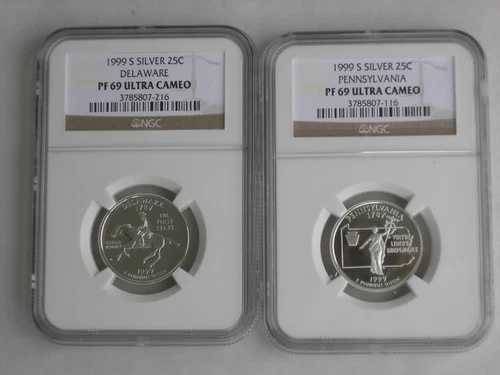 1999年 S オール5 シルバー ステート クォーター セットプルーフ 69 ウルトラカメオ NGC 42,900円