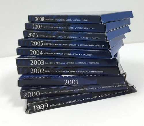 米国造幣局 州立クォーター金貨プルーフセット、ロット 1999 2000 2001 2002 2003 04 05 06 07 2008