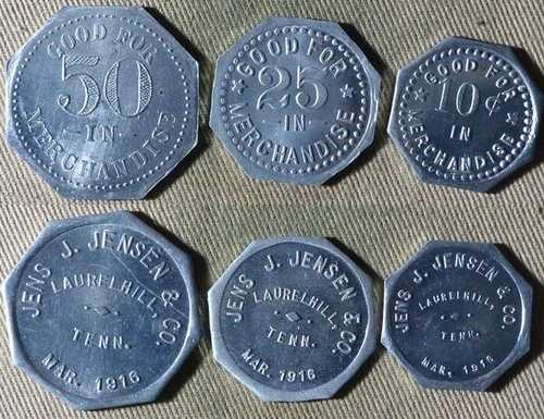 トークン：ランバーセット GF 50個入り、25個入り、10個入り Jens J. Jensen Laurelhill Tenn. IRTM1400