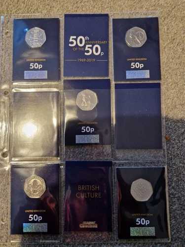 50ペンス硬貨5枚セット50周年