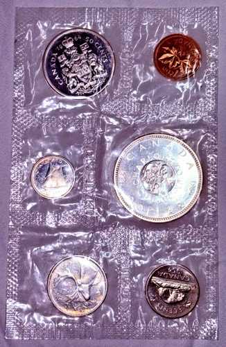 1964年カナダ プルーフ ミントセット、銀貨6枚セット