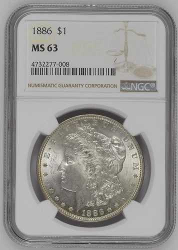 1886年 1ドル モルガン銀貨 NGC MS63認定｜WORLD RESOURCE【QUEEN店】