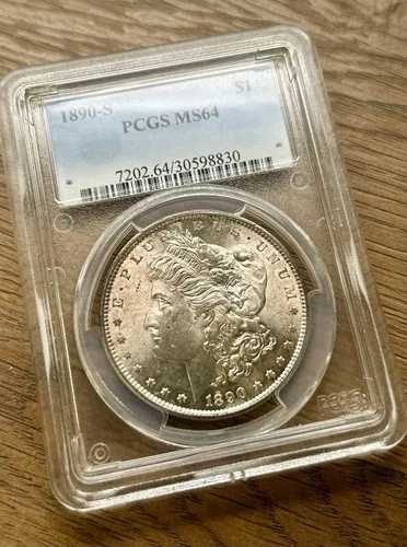 1890-S PCGS MS64 モルガン銀貨 未流通 1ドルコイン トーニング|WORLD RESOURCE【QUEEN店】